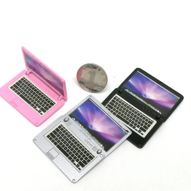 

For Dollhouse Kitchen Living Study Room Garden Decoration 1:6/1:12 Scale Laptop Computer Miniature Toy Doll Accessories