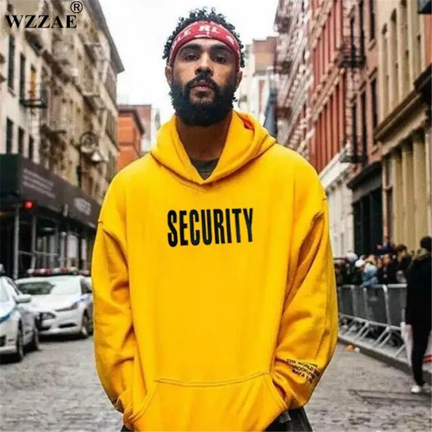 Vfiles Security Print Hoodie Justin Bieber Fog High Street Sweatshirt Bibb Purpose Tour Yellow Hoodie Lovers Couple Bts Hoodie