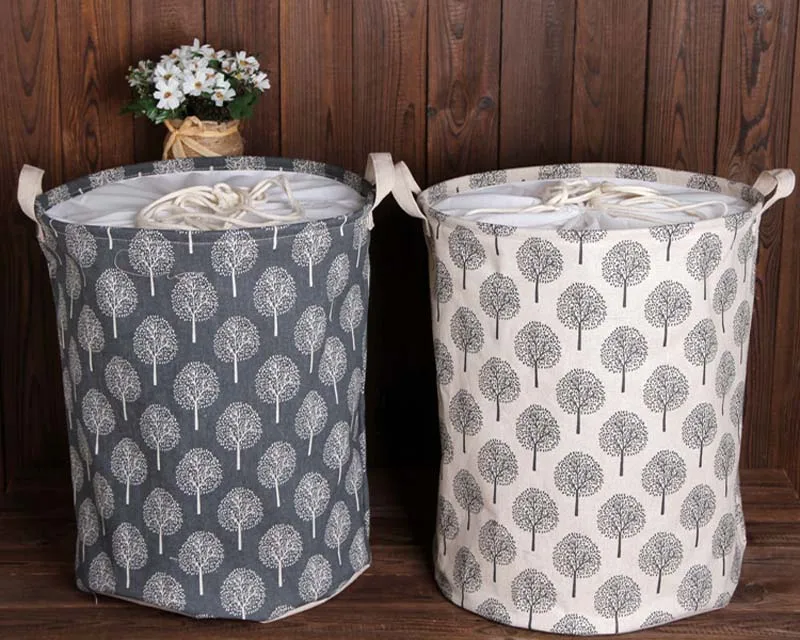 Большой Холст ведро Drawstring Луч порт корзина для белья и грязной одежды складной