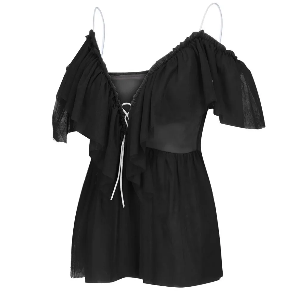 2019 womens summer sexy blouses dentelles vider ruffled ruffled sexy lace sling tops blouses blouses et chemisiers femme 40J12 (20)