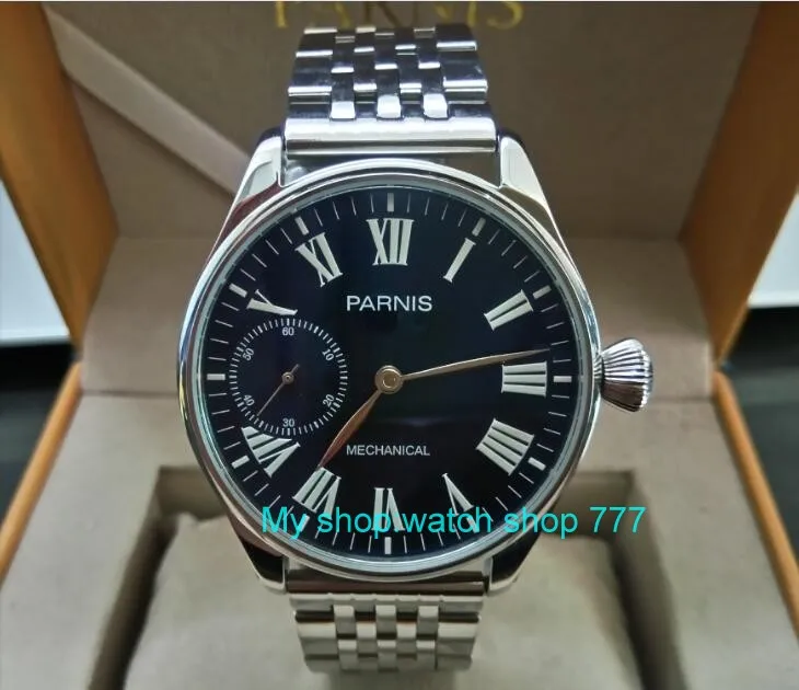 

44mm PARNIS Blue dial Asian ST3600/6497 Mechanical Hand Wind movement Mechanical watches Luminous men's watches sdgd026A