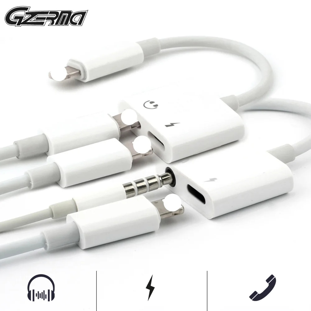 Kopen Audio Charger Adapter Voor iPhone 7 8 Plus X Opladen Bellen Muziek Afstandsbediening 3.5mm Jack Audio Kabel Telefoon Accessoires