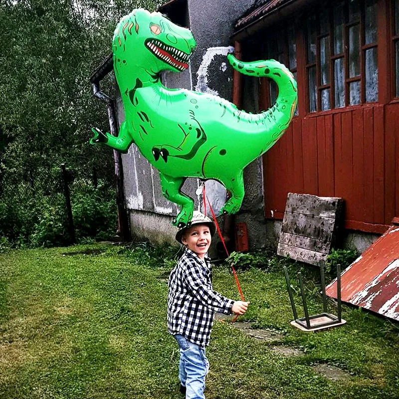 1 pièces géant dinosaure feuille ballon animaux ballons fête d'anniversaire décorations enfants 1 an anniversaire fille amour fête Decora globos