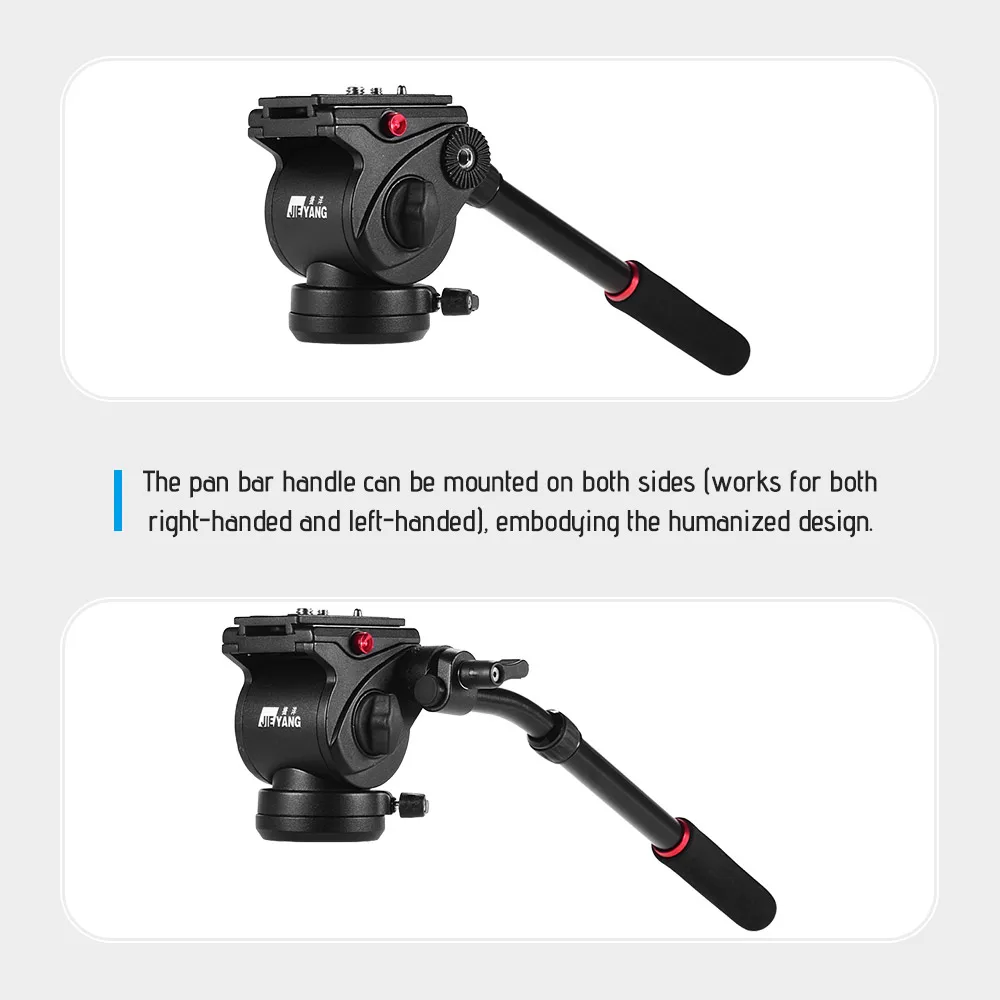 JIEYANG Fluid Video camera Hydraulic Damping Tripod Head accessories with Monopod Slider for Canon/Nikon/Sony DSLR ILDC Camera