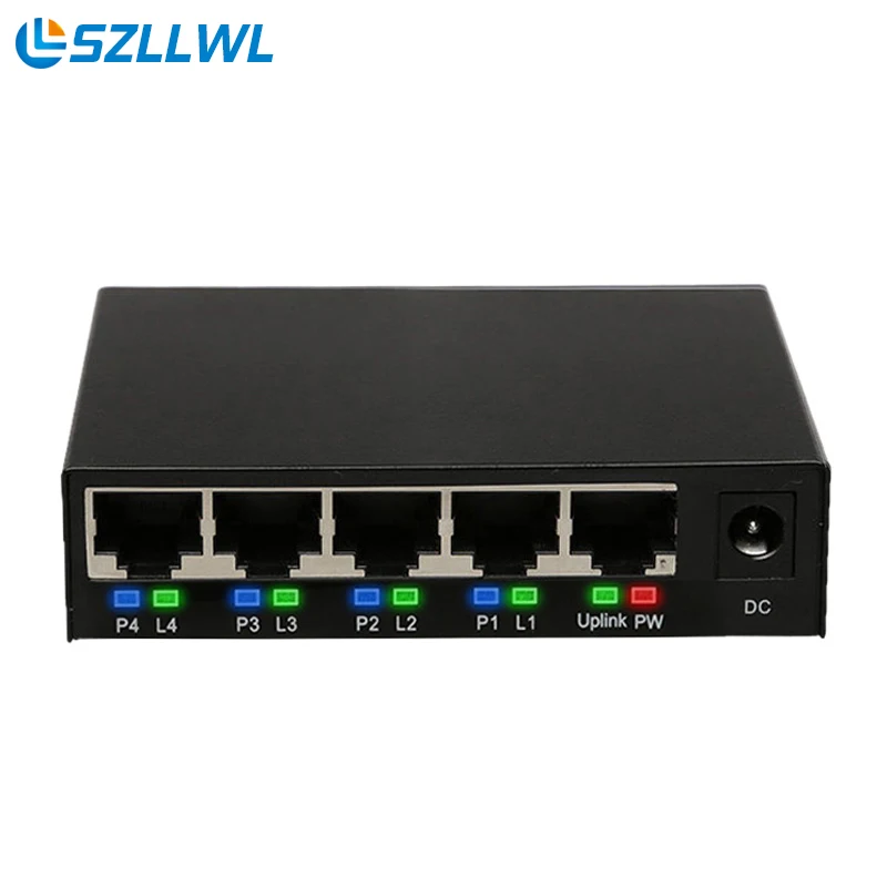 

Metal case 10/100Mbps Ethernet POE Switch 4 Port RJ45 Hub 802.11af/at supply power 48V for IP HD cameras