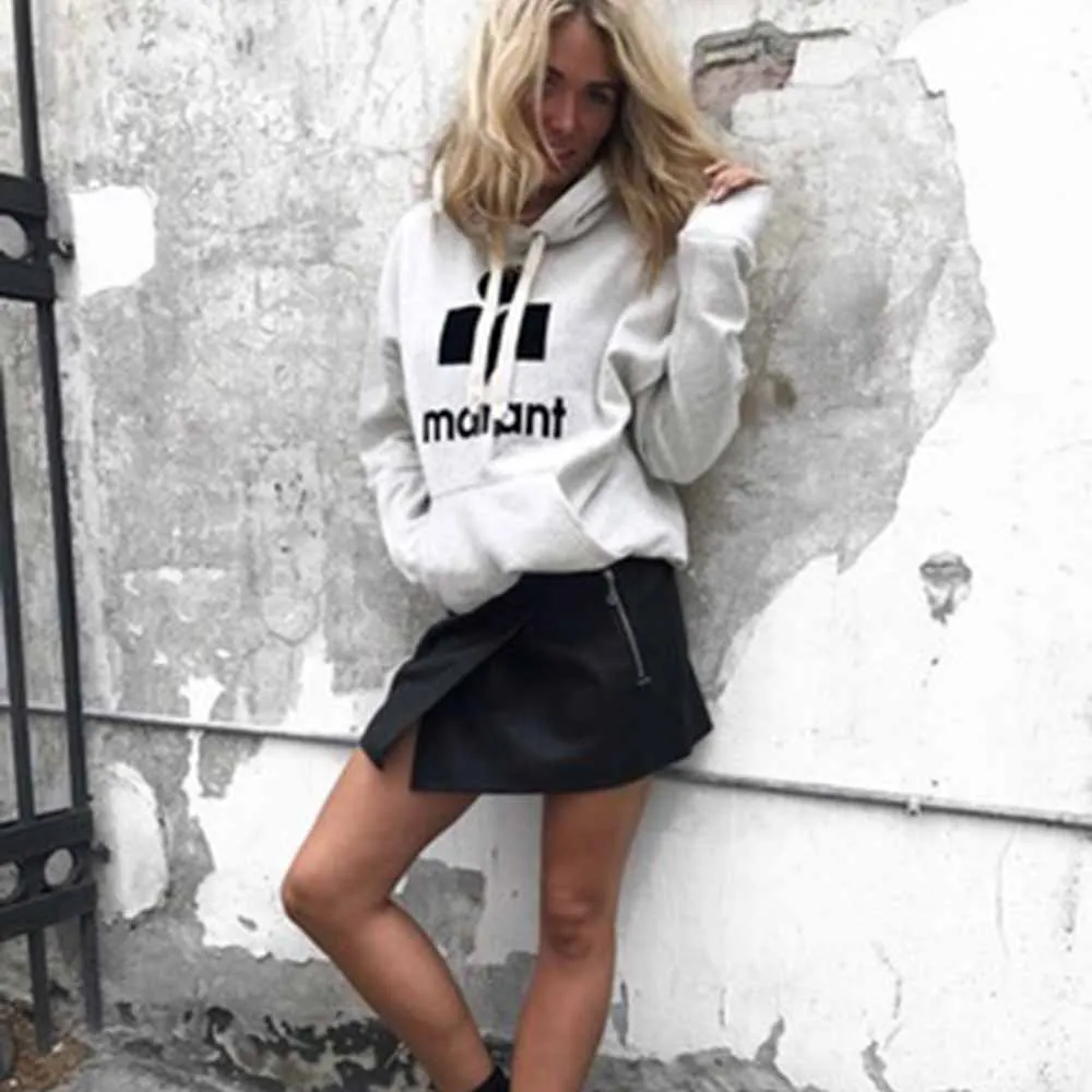 

Women Letter Printing Flocking Print Cotton Casual Hooded Hoodie Loose Sweatshirt Female Hoodies Ladies Printed Pullover Tops