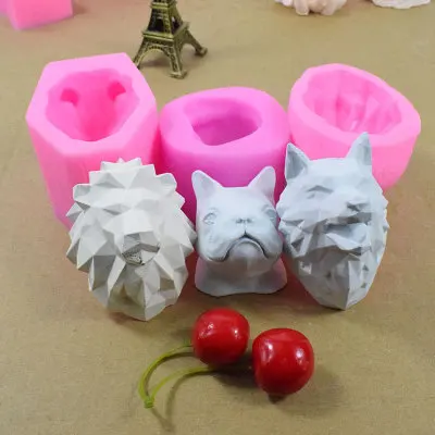 

Bulldog wolf lion Handmade candle wax aromatherapy pendant silicone mold gypsum plaster mold h961