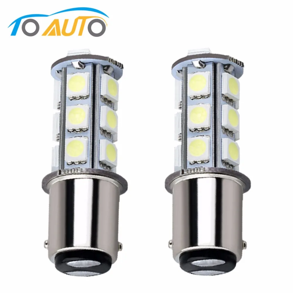 Светодиодный стоп сигнал 2 шт. 1157 BA15D 1142 P21W 18 SMD 5050 13 светодиодный лампа белый авто