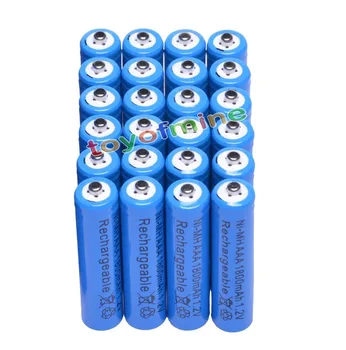 

24x AAA 1800mAh 3A 1.2 V Ni-MH Blue Rechargeable Battery Cell for MP3 RC Toys