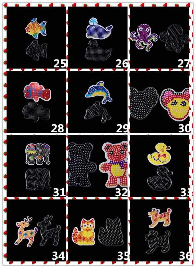 5mm Hama Beads Template with Color Paper Plastic Stencil Jigsaw Perler puzzles Beads Diy Transparent Shape Puzzle Pegboard