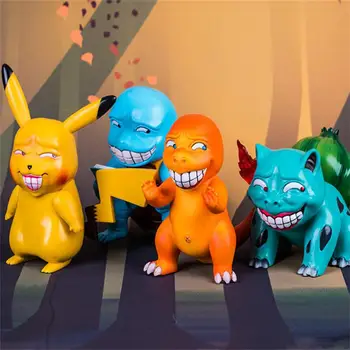 

Cute Game Freak Wretched Pikachu Bulbasaur Charmander PVC Action Figure Collectible Model Toy for Children