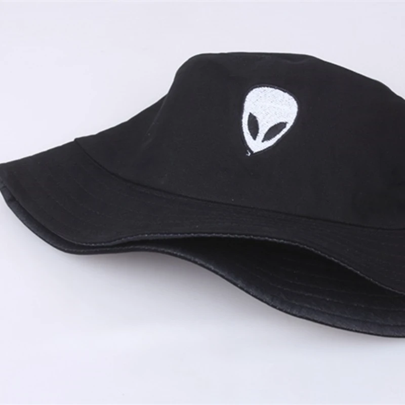 new Alien Bucket Hat Unisex Bob Caps Hip Hop Men women Summer Panama Cap Beach Fishing boonie Hat black white Two sides hat