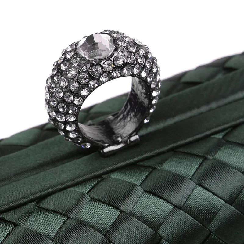 Sekusa палец кольцо бриллиантами Для женщин Вечерние сумки конфеты небольшой Ежедневные клатчи Сумки трикотажные Материал модные свадебные кошелек сумка
