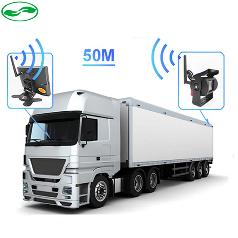 

DC 12-24V 2.4 GHz Wireless 7" Car Monitor With CCD Rearview Camera For Truck Trailer Bus Parking Video System