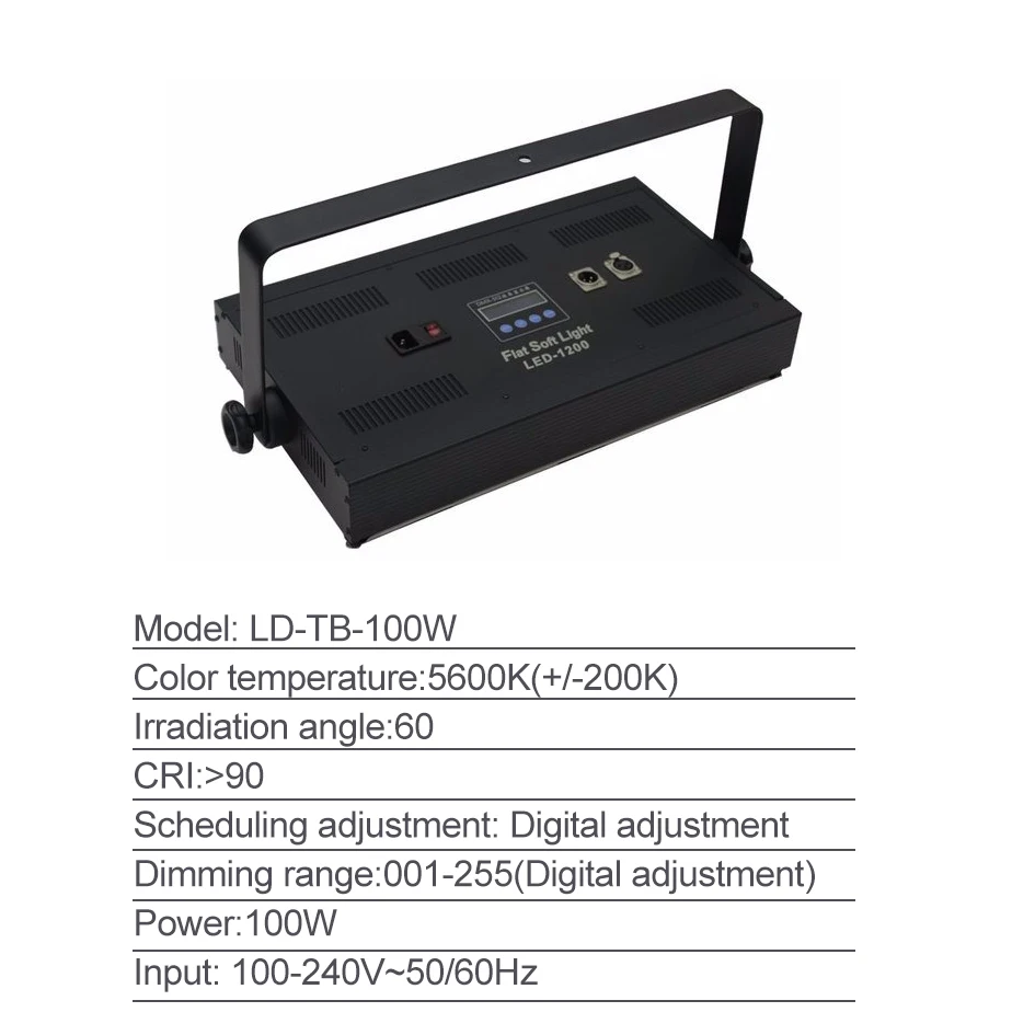 US $365.25 ALUMOTECH 5600K 100W Panel Led Light DMX 512 Digit Dimming Lighting For Studio Video Film