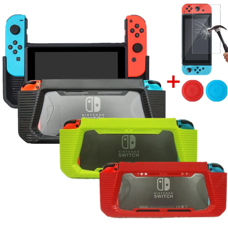 

TPU Anti-Scratch Protective Case Skin Shell Hard Back Cover For Nintend Switch Console Game Screen Protector Tempered Glass Film