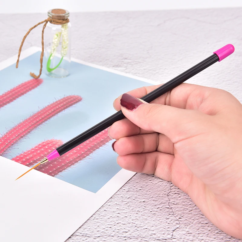 3 шт. профессиональная акриловая черная ручка для УФ-гель-лака для рисования чередование маникюрный лайнер для ногтей кисти для нейл-арта наборы кистей для ногтей