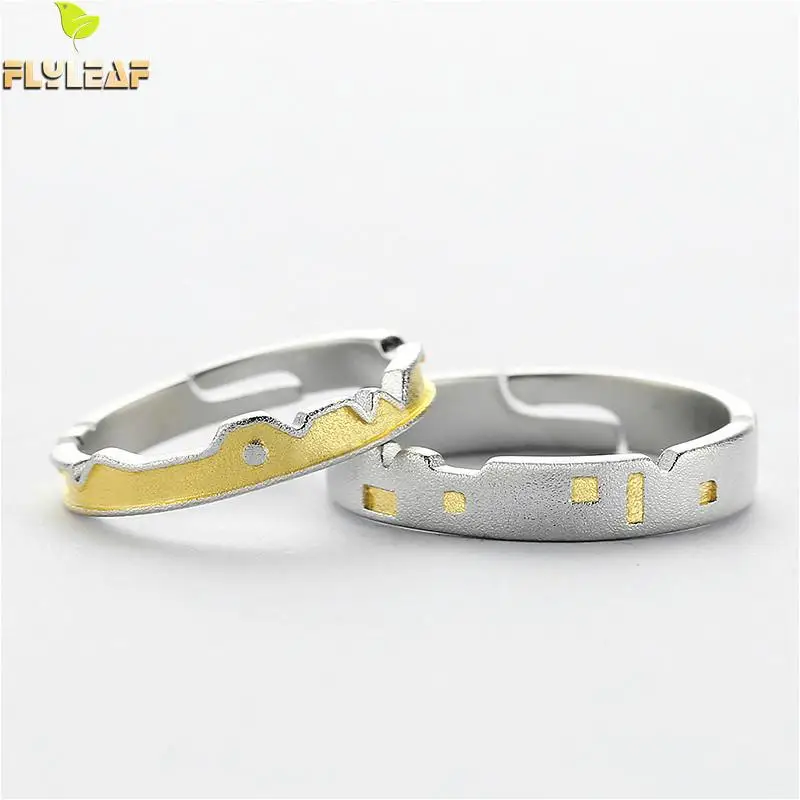 

Flyleaf Castle Of Love Gold Real 925 Sterling Silver Rings For Women Fine Jewelry Open Ring High Quality Couple Lovers' Gift