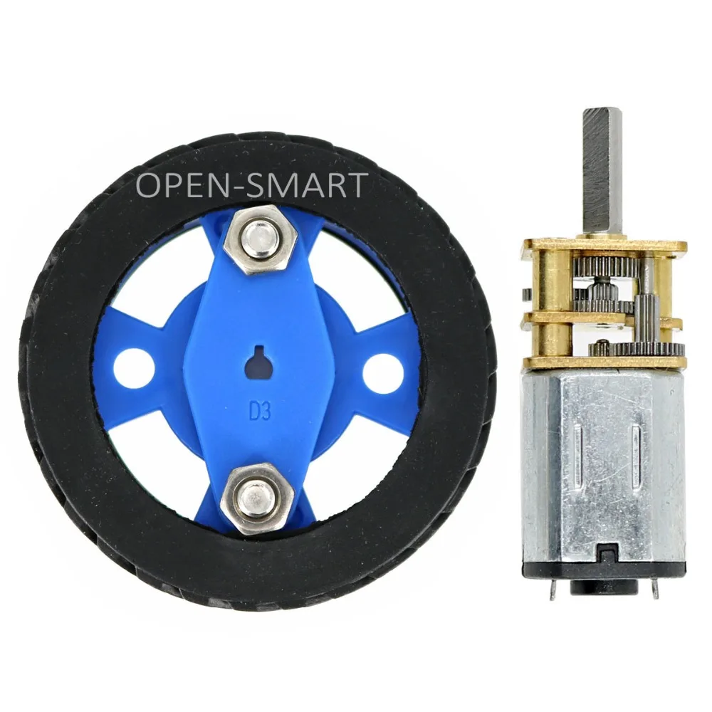 

Large Torque N20 DC Gear Motor + 47*12mm Wearable Rubber Wheel for Smart Car