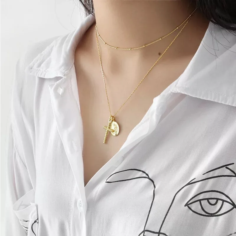 Ожерелье из стерлингового серебра 925 пробы, модное дизайнерское длинное ожерелье в виде Луны, индивидуальное Трендовое серебряное ожерелье для мужчин и женщин, для мальчиков и девочек, еврей