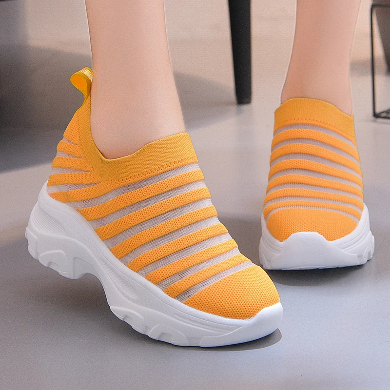 

HEE GRAND New Platform Flats Women Sneakers Breathable Casual Flat Shoes Woman Creepers Soft Bottom Ladies Walking Shoes XWD7746