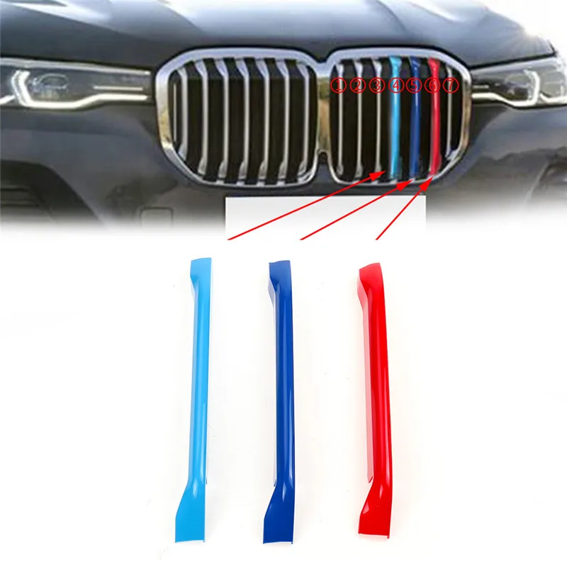 Наклейки для BMW X7 G07 2019 (7 грилей) 3D M наклейки на переднюю решетку автомобиля |