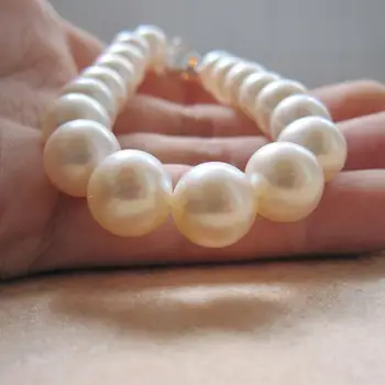 

Women Gift word 925 Sterling real Super white, white, 10-11mm round flawless natural freshwater pearl necklace 18inch