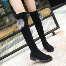 Women Boots Stretch Fabric Knee-High Boots Shoes Woman Flat Platform 018 Autumn Winter New Flock Fashion Sexy Elegant Slip-on цена Women Boots Stretch Fabric Knee-High Boots Shoes Woman Flat Platform 018 Autumn Winter New Flock Fashion Sexy Elegant Slip-on цены онлайн