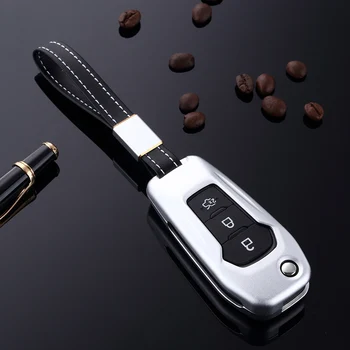 

QHCP Folding Remote Car Key Case Auto Protective Key Cover Shell For Ford Escort Mondeo Everest Ranger Fusion Smart Car Styling