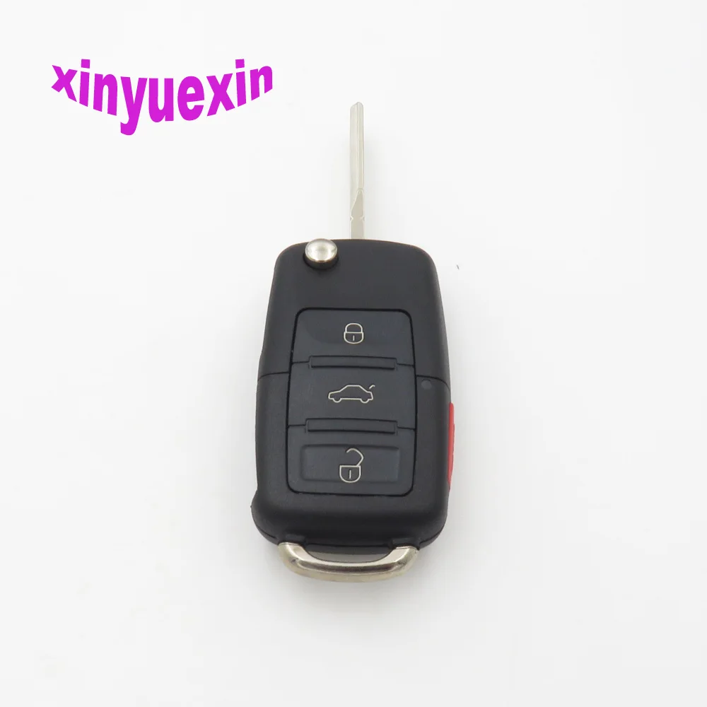 

Xinyuexin Folding Remote Key Shell FOB Case For VW Passat Polo Golf Touran Bora Ibiza Leon Octavia Fabia With 3+1 Buttons