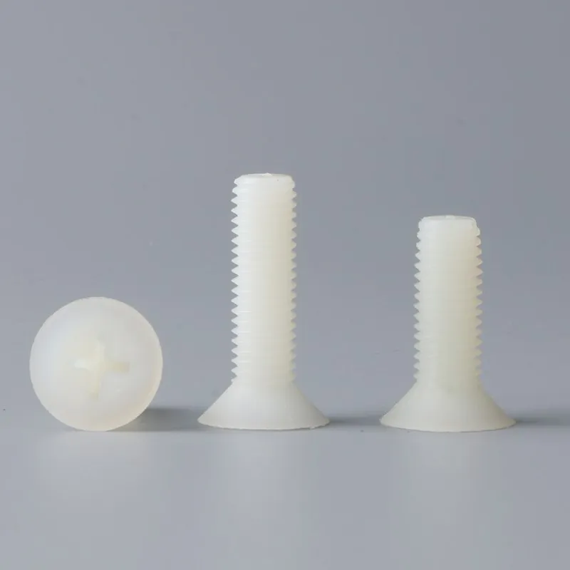 

50Pcs M2 M2.5 M3 M4 M5 White Nylon Plastis Cross Recess Flat Head Screw Cross Recessed Countersunk Flat Head Screws