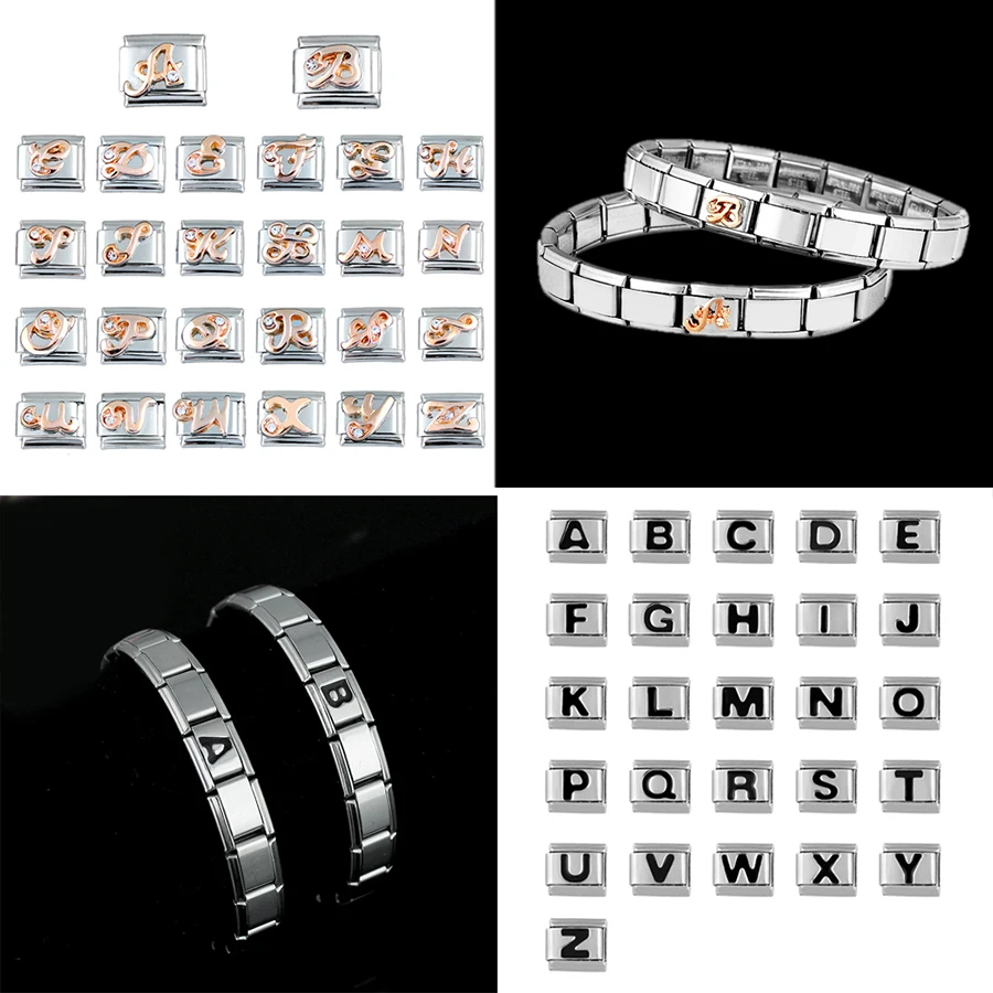 

Hot Accessories Letter A-M Bracelets For Women Men Bracelet Bangle 2019 New Fashion Name Stainless Steel Bracelet Jewelry Making