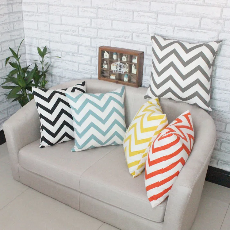 Wavy stripe sofa cushion covers Automobile waist pillowcase Wave