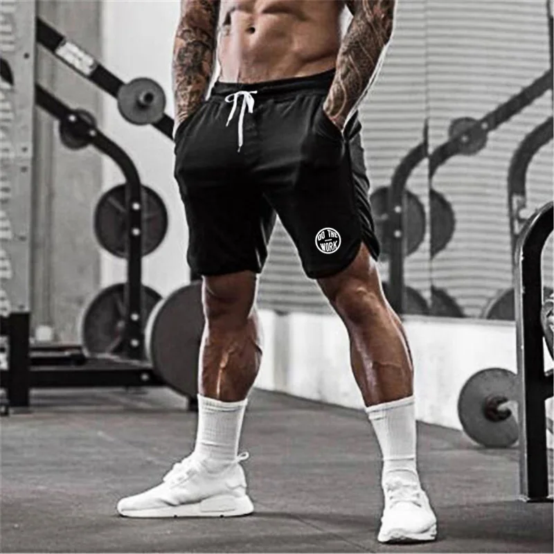 Бренд быстросохнущая сетчатые шорты для мужчин летние шорты для спортзала лоскутное Фитнес Бодибилдинг Короткие штаны колени длина