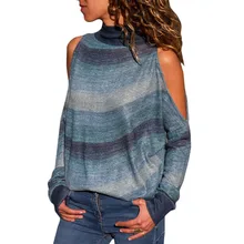 Women Blouses Sexy Cold Shoulder Tops Casual Turtleneck Knitted Top Jumper Pullover Print Long Sleeve Shirt Blusas Camisas Mujer Women Blouses Sexy Cold Shoulder Tops Casual Turtleneck Knitted Top Jumper Pullover Print Long Sleeve Shirt Blusas Camisas Mujer