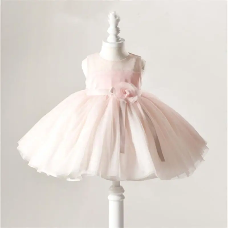 

2016 Summer Wedding Party Bridesmaid Girl Dresses Children Dress For Girls Princess Baby Clothing Flowers Lace Kids Clothes