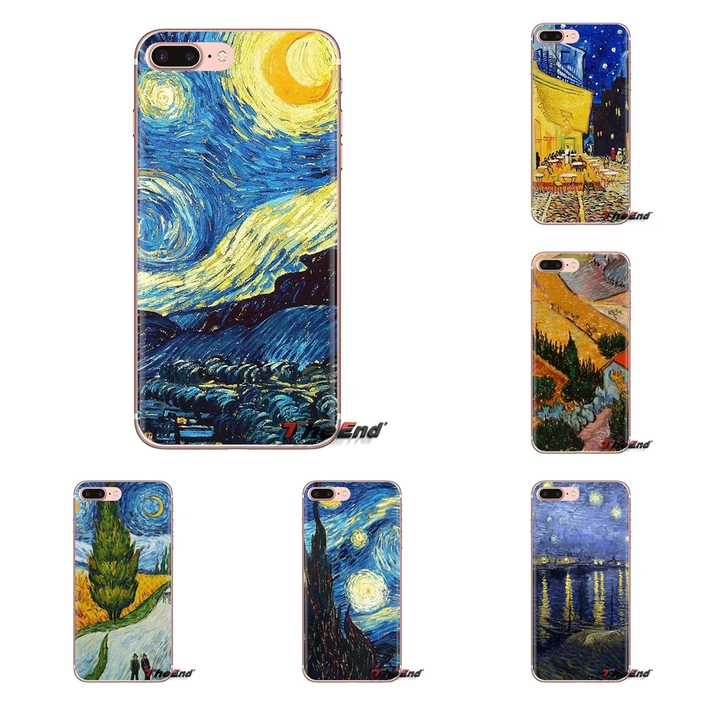 

Transparent TPU Cases Covers For LG Spirit Motorola Moto X4 E4 E5 G5 G5S G6 Z Z2 Z3 G2 G3 C Play Plus Mini Van Gogh Starry Night