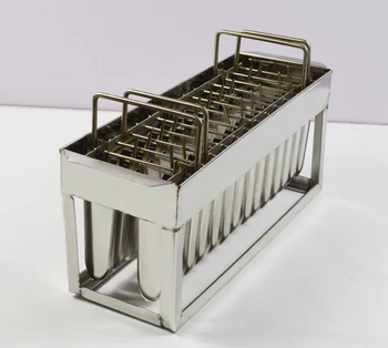

28pcs Stainless Steel Ice Lolly Mold 75ml 2x14pcs Pointed Tongue With Shelf