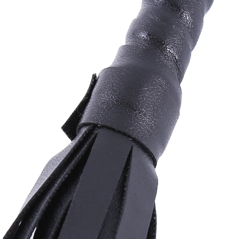 Высокое качество искусственная кожа сутенер кнут Гонки езда укороченный вечерние Flogger queen Черный кнут верховой езды бондаж кнут