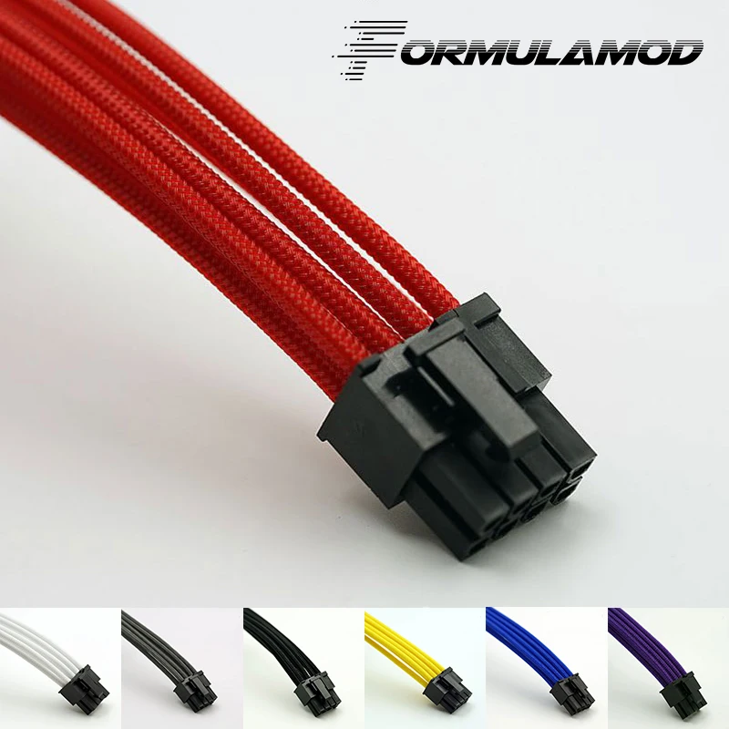 FormulaMod Fm-CPU8P-A ، وحدة المعالجة المركزية 8Pin الطاقة تمديد كابلات ، اللوحة 18AWG 8Pin متعدد الألوان مطابقة تمديد كابلات
