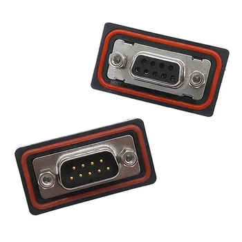 

DB9 connector IP68 RS232 485 D-SUB waterproof connector plug connector 9 pin solder D-type plug brass gold plating 3U