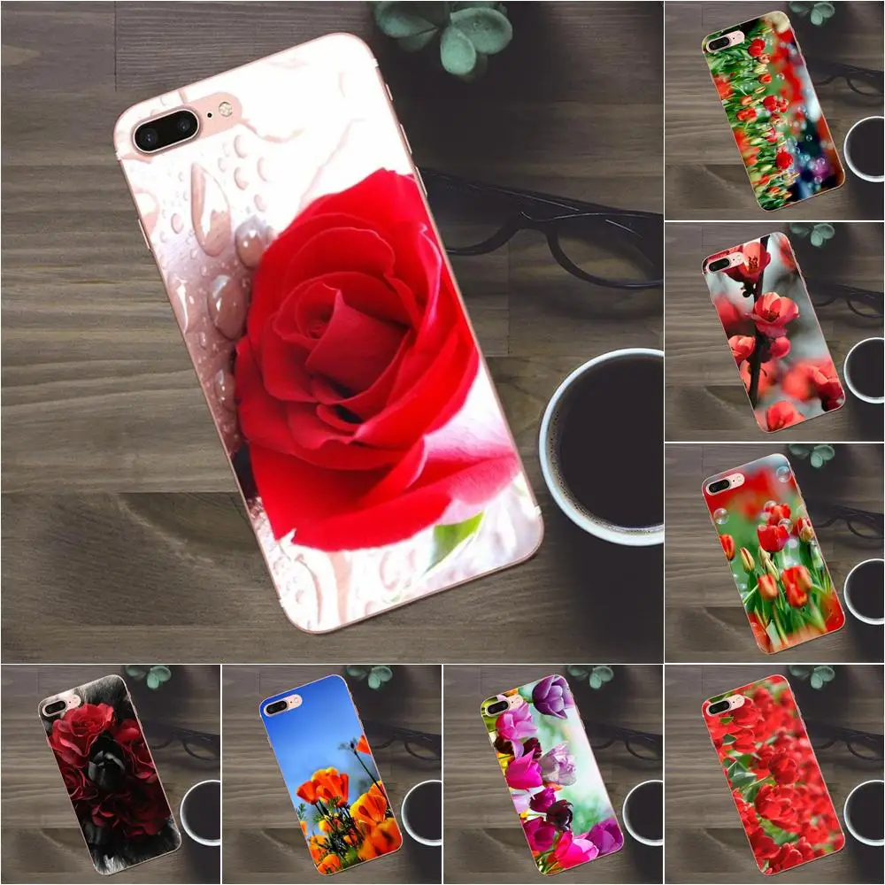 

Bixedx Reds Tulips Flower With Bubble Foam For Huawei G8 Honor 5C 5X 6 6X 7 8 9 Y5II Mate 9 P7 P8 P9 P10 P20 Lite Plus 2017