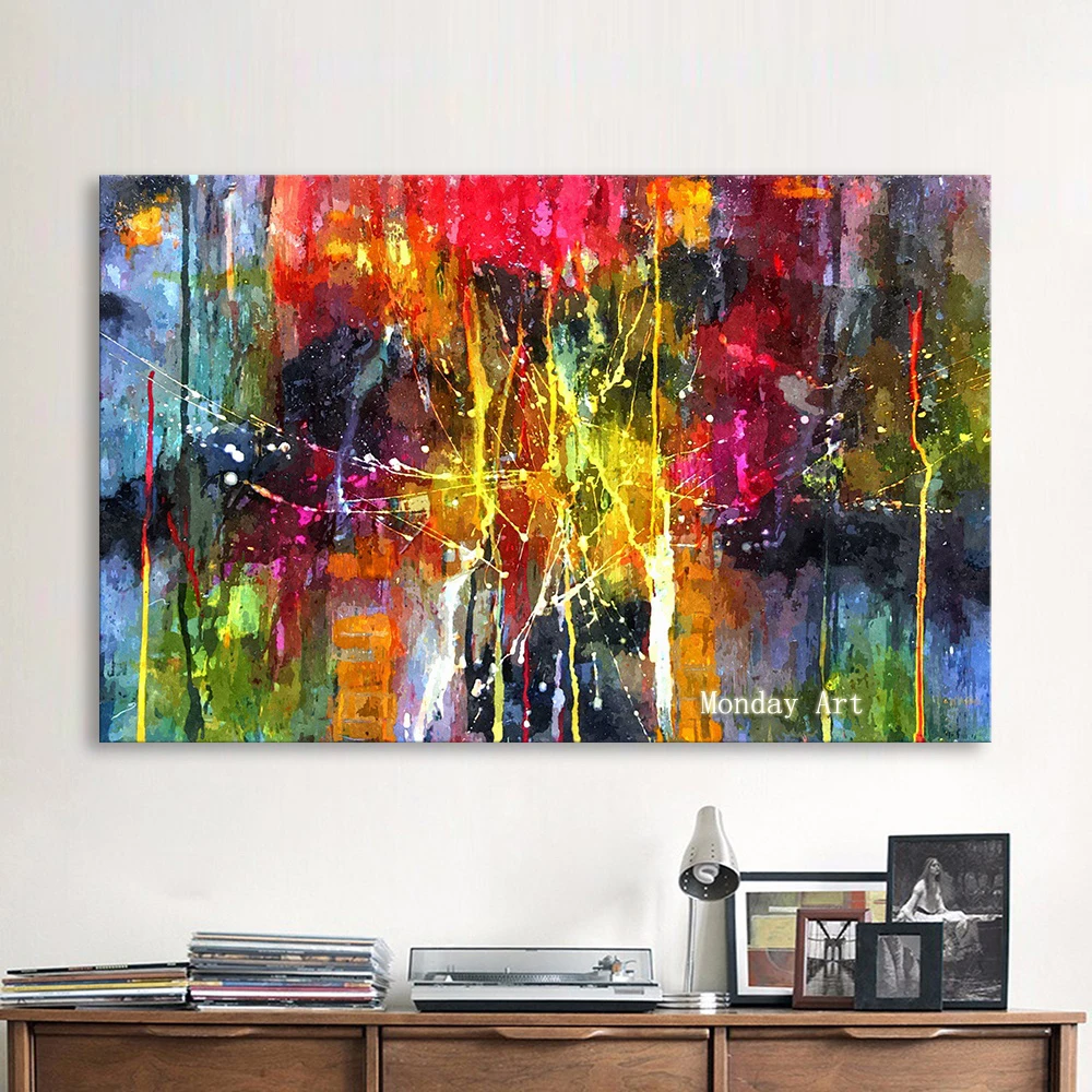 2 Abstract Painting Colorful Canvas Wall Pictures for Living Room Office Bedroom Modern Canvas Oil Painting