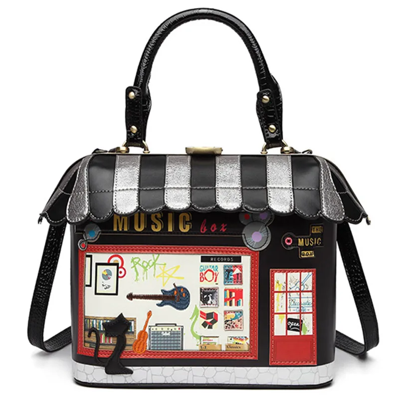 

New Women Cool Retro Violin bag British Style Novelty Brand Designer Personality Messenger Gothic Bags Handmade Bag