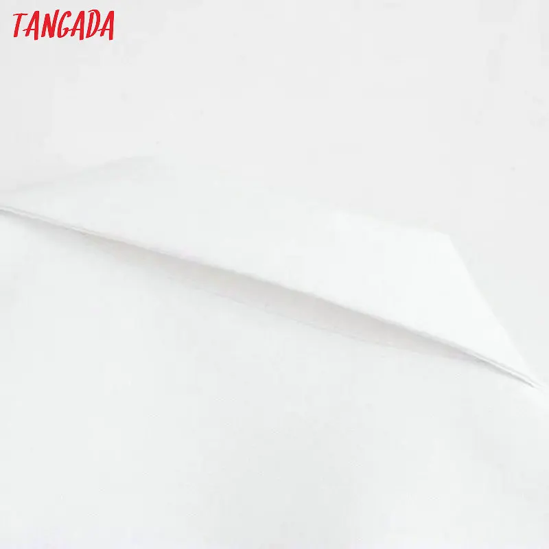 Tangada women elegant white blouse tunics design turn down collar long sleeve chic pleated shirt blusas femininas 5Z17