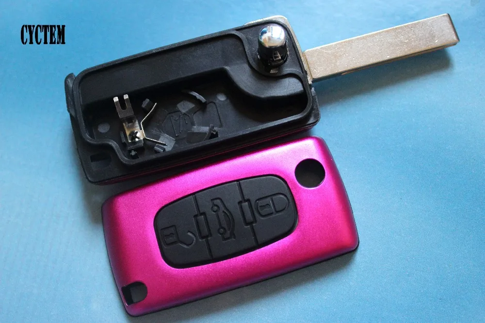 

Clearance Sale Car Flip Key Cover Housing 3 Buttons Remote Key Shell Fob Case Fit For Peugeot 407 HU83 Blade