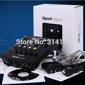 

Newest ICON upod nano Sound card Plug play 2 mic-In/1guitar-In,2-Out USB Recording Interface+48V phantom power for Microphone