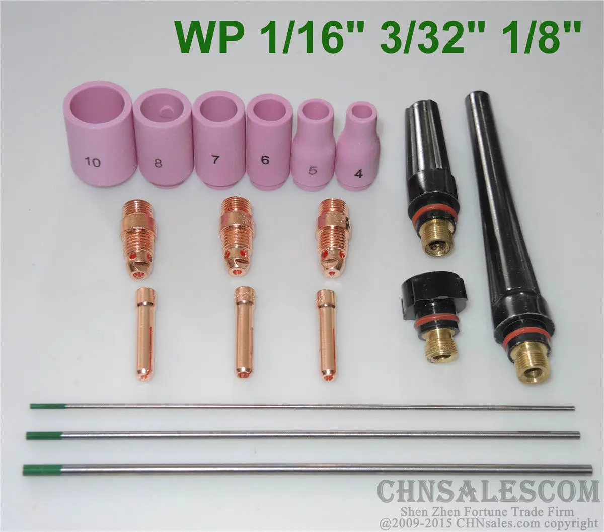 CHNsalescom 18 шт. TIG сварной факел короткий комплект WP-17 WP-18 WP Вольфрам 1/16 &quot3/32&quot 1/8&quot |