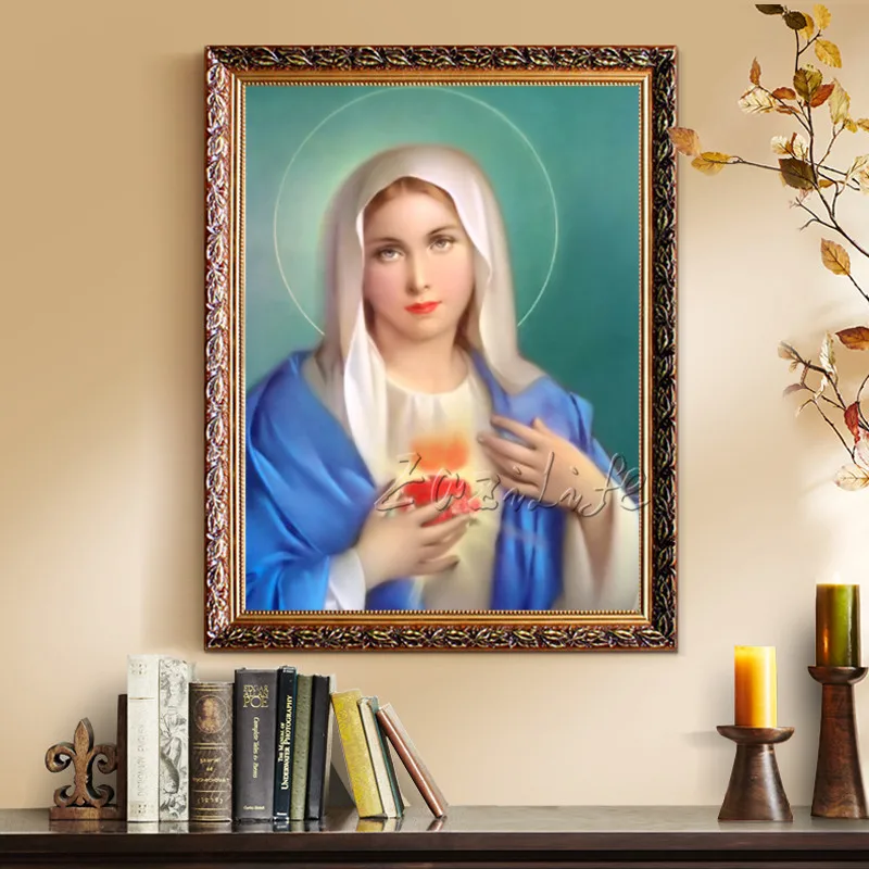

Household adornment the virgin Mary sacred Heart Of art decoration painting print Giclee print on canvas Christmas frames 2
