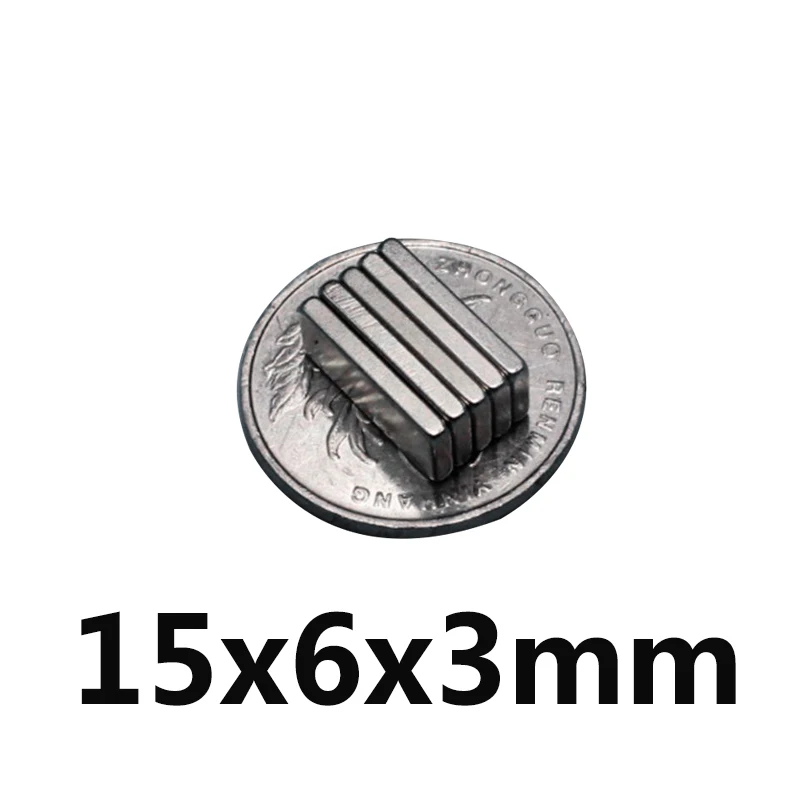 

20pcs 15 x 6 x 3 mm N35 Strong Block Magnets Rare Earth Neodymium Magnets 15mm x 6mm x 3mm Permenent Square Magnet New